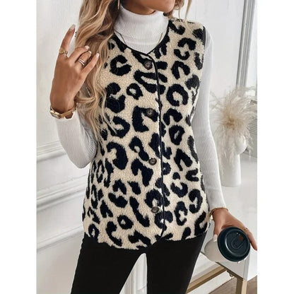 Dames Bontjas Leopardepotlood jas Elegant