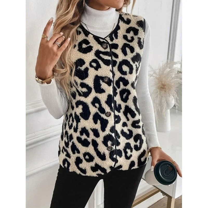 Leopardjassen voor Vrouwen Elegante Bontjas