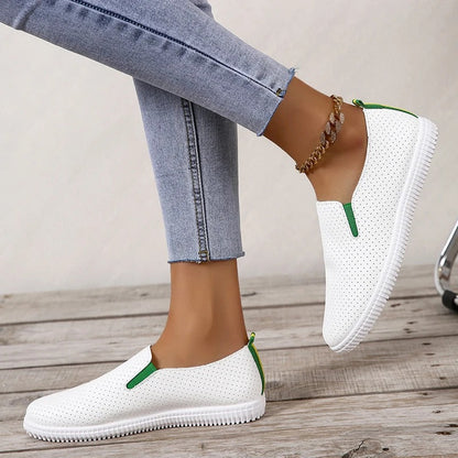 Dameschoenen Comfortabele Platte Leer Schoenen