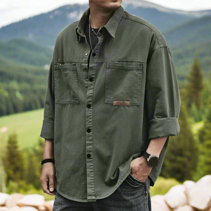 Oversize Mannen Overhemd Casuele Stijl