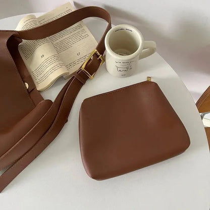 Leren Schoudertas Elegante Damestas Leer Zwart