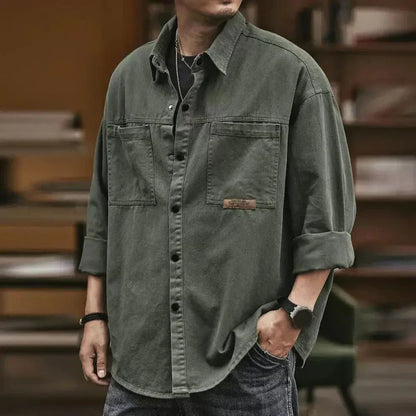 Oversize Mannen Overhemd Casuele Stijl