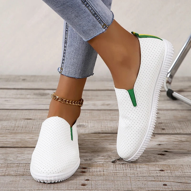 Dameschoenen Comfortabele Platte Leer Schoenen