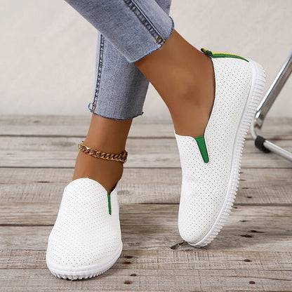 Dameschoenen Comfortabele Platte Leer Schoenen