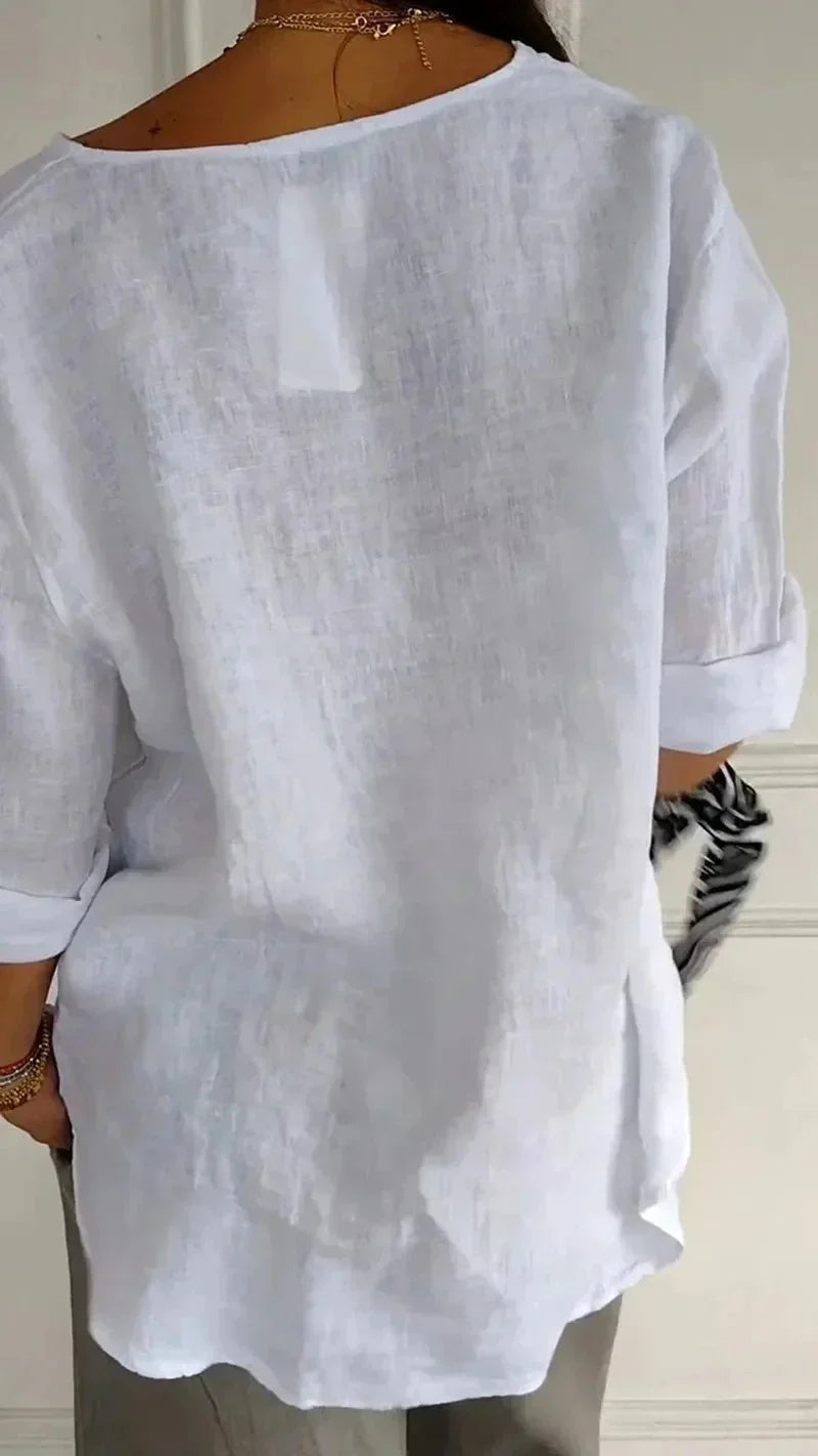 Vrouwen Blouse van Katoen en Linnen