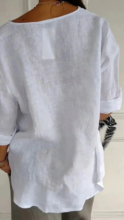 Vrouwen Blouse van Katoen en Linnen