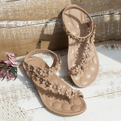 Vrouwelijke Sandalen Zomer Bloempatroon Platte Zool