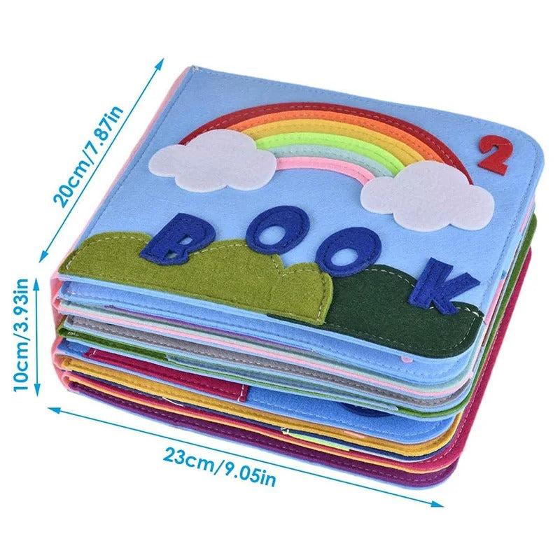 Interactief Viltboek Avonturen 16 Pagina's met Afneembare Elementen | Montessori Educatief Speelgoed voor Fijnmotoriek en Fantasie 2-5 jaar