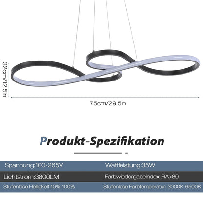 Hanglamp LED Ringen Dimbaar Afstandsbediening Aluminium Eetkamer Woonkamer Modern
