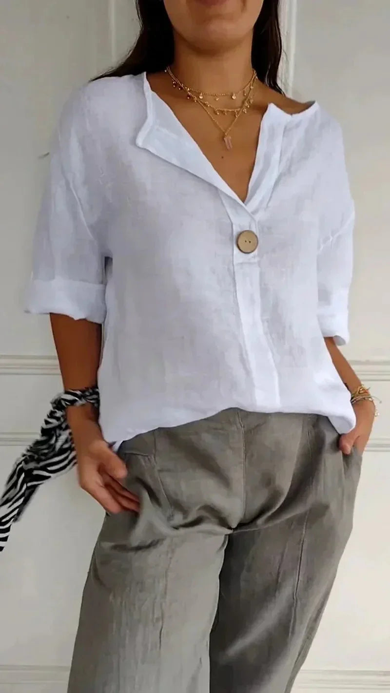 Vrouwen Blouse van Katoen en Linnen