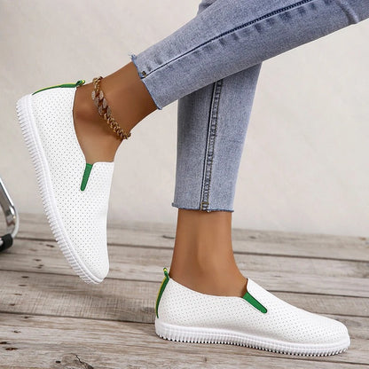 Dameschoenen Comfortabele Platte Leer Schoenen
