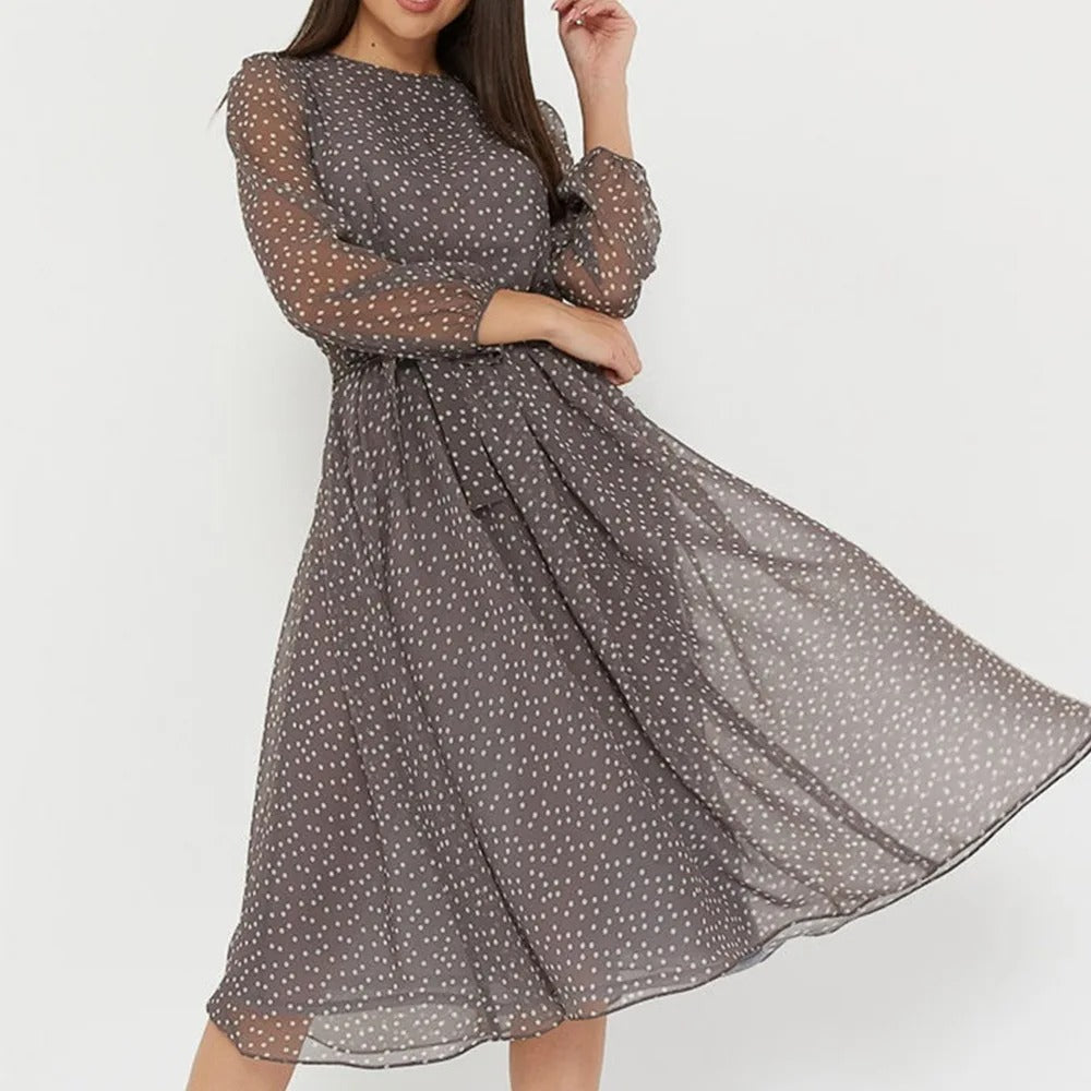 Stippen Jurk Dames Klassiek Elegant