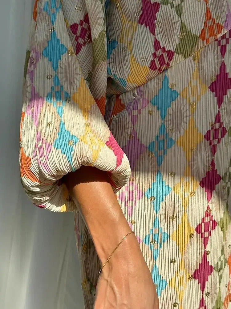 Tweedelige Set en Jurk met Bloemenprint Chique