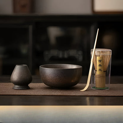 Matcha Set 4 Delig Keramiek Met Bamboe Klopper