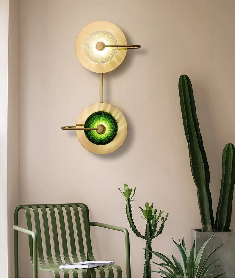 Messing Wandlamp met Glazen Kap - Modern Scandinavisch Design - Groen & Helder Glas - 2 & 3-Lichtpunt Opties