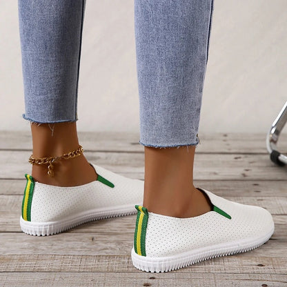 Dameschoenen Comfortabele Platte Leer Schoenen