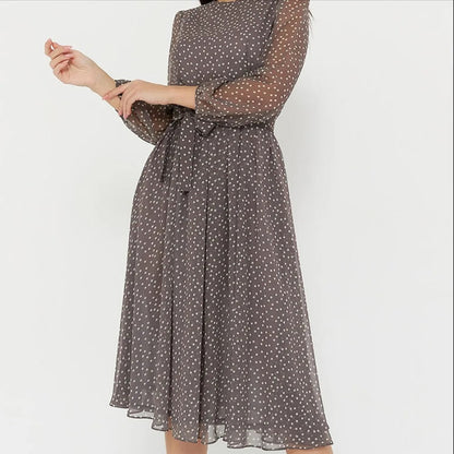 Stippen Jurk Dames Klassiek Elegant