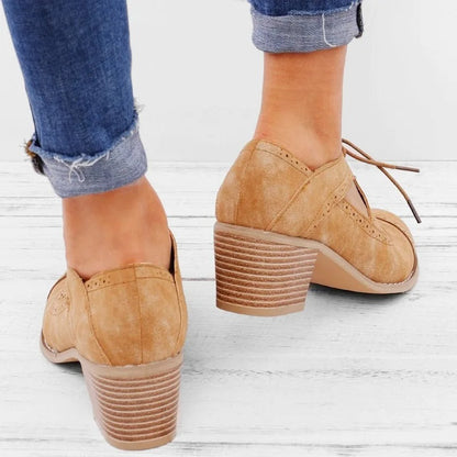 Taps Leren Schoenen Toelopend Model voor Dames