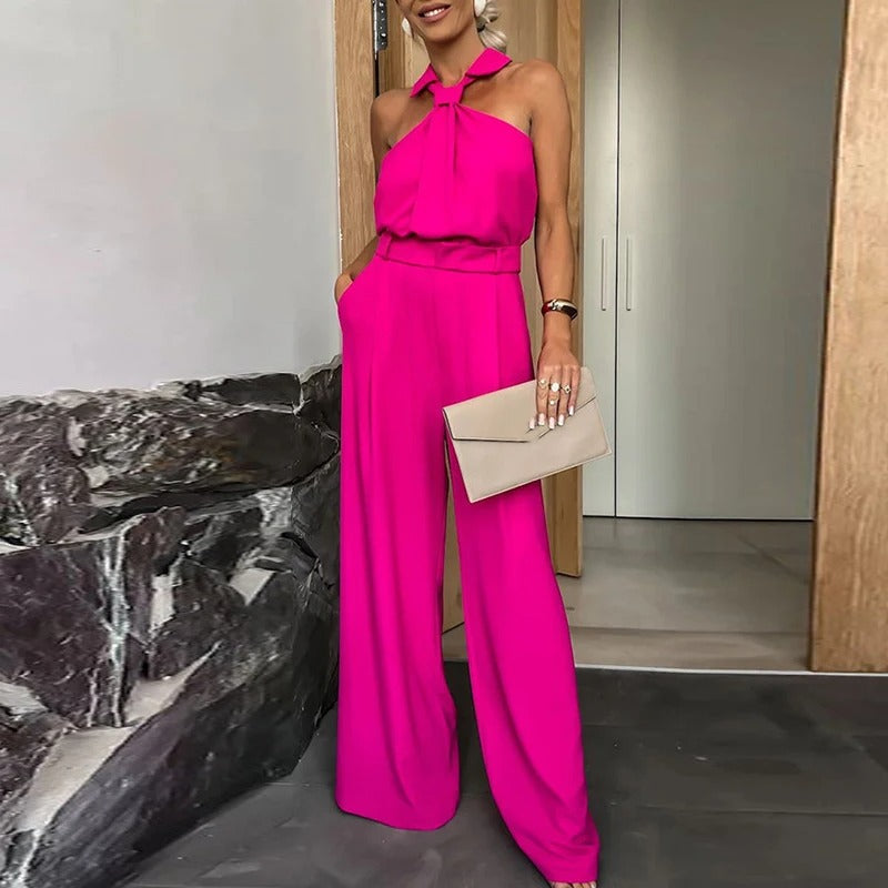 Feestelijke Glanzende Jumpsuit Off-Shoulder Jurk