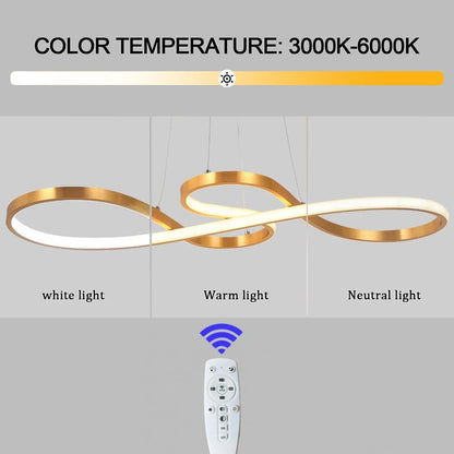 Hanglamp LED Ringen Dimbaar Afstandsbediening Aluminium Eetkamer Woonkamer Modern