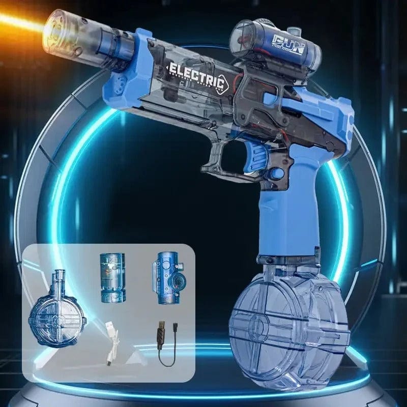 Elektrische Waterpistool Blauw en Zwart met LED-Verlichting 500ml Capaciteit voor Zwembad en Strand