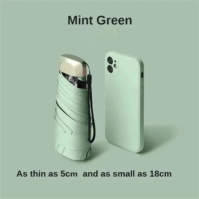 Opvouwbare Mini Paraplu met UV Bescherming Winddicht Compact Regenscherm Zakformaat Reisparaplu Outdoor