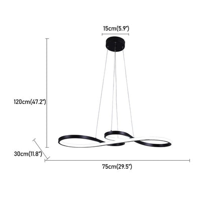 Hanglamp LED Ringen Dimbaar Afstandsbediening Aluminium Eetkamer Woonkamer Modern