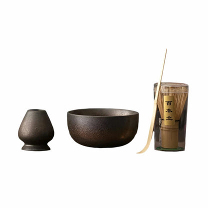 Matcha Set 4 Delig Keramiek Met Bamboe Klopper