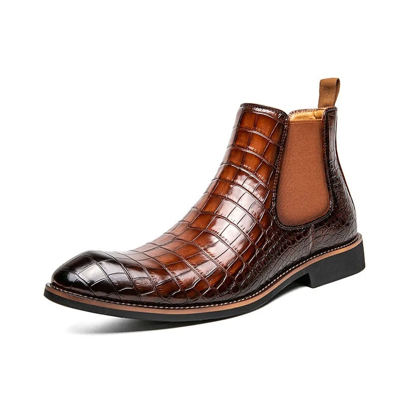 Enkellaars Heren Leer Bruin Stijlvol Design