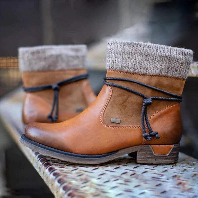Bruine Enkellaarsjes Leren Dames Herfst Collectie - StudioMarella