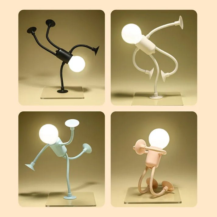 Buigbare Nachtlamp met Zuignap – Creatieve LED Figuur voor Kinderkamer en Bureau