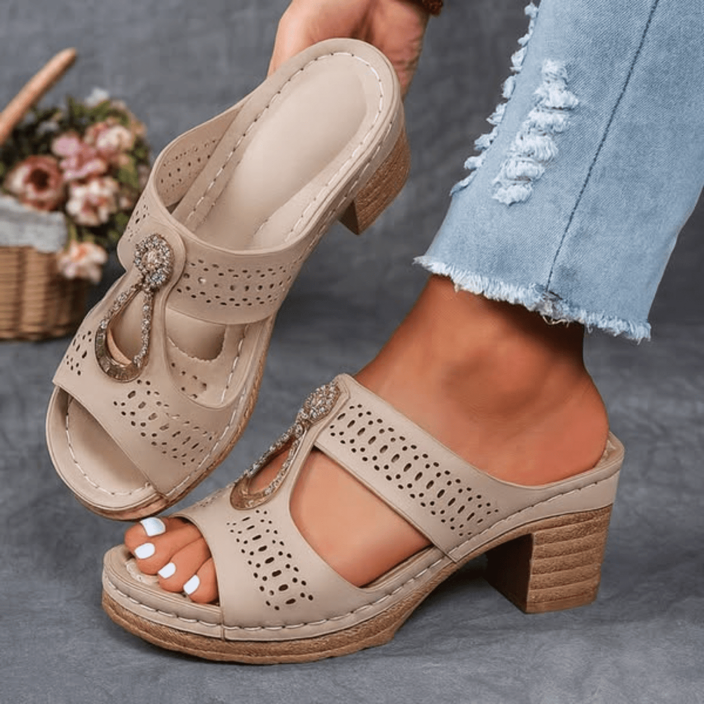 Dames Sandalen Met Hak Elegante Pasvorm