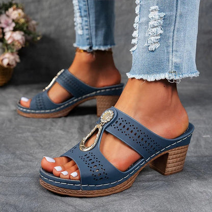 Dames Sandalen Met Hak Elegante Pasvorm