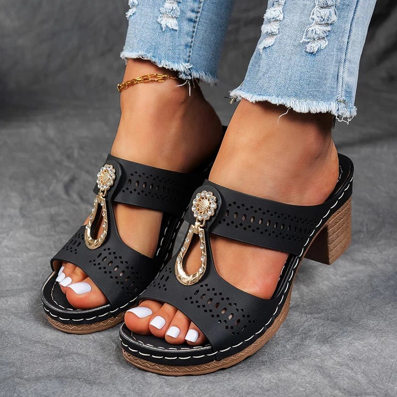Dames Sandalen Met Hak Elegante Pasvorm