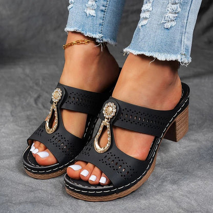 Dames Sandalen Met Hak Elegante Pasvorm