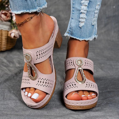 Dames Sandalen Met Hak Elegante Pasvorm