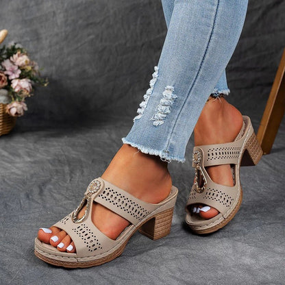 Dames Sandalen Met Hak Elegante Pasvorm