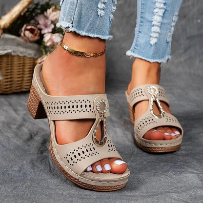 Dames Sandalen Met Hak Elegante Pasvorm