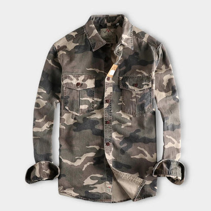 Herenhemd Camo Print Relaxed Fit Casual - StudioMarella