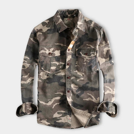 Herenhemd Camo Print Relaxed Fit Casual - StudioMarella
