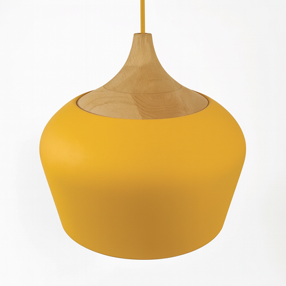 Hanglamp Pastel Aluminium Hout Retro Koepel Bol E27 Kinderkamer Woonkamer