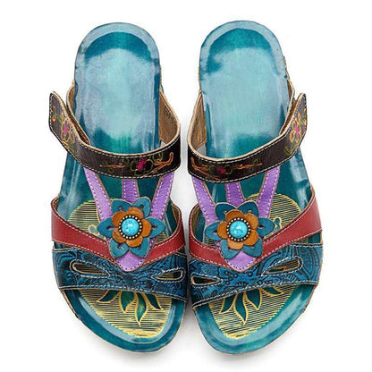 Orthopedische Sandalen Etnisch Bloemen Design Comfortabel
