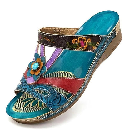 Orthopedische Sandalen Etnisch Bloemen Design Comfortabel