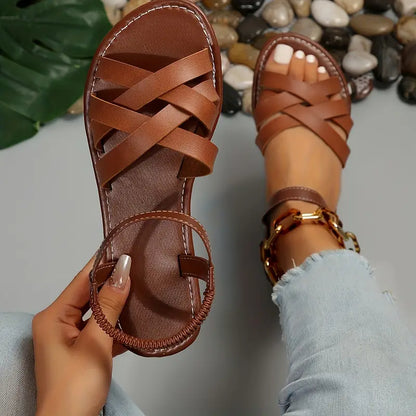 Vrouwelijke Sandalen van Weven Leer