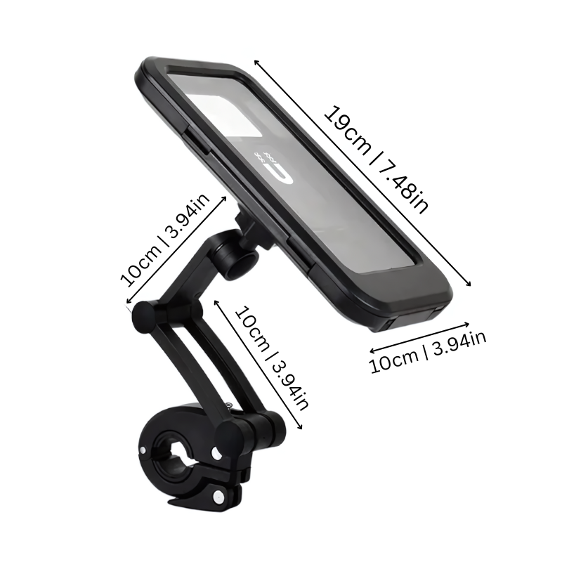 Waterdichte Telefoonhouder Fiets 360° Draaibaar Zwart met Touchscreen Toegang voor Regenweer en Navigatie