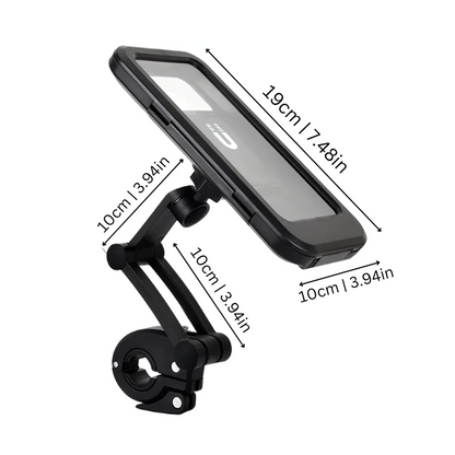 Waterdichte Telefoonhouder Fiets 360° Draaibaar Zwart met Touchscreen Toegang voor Regenweer en Navigatie