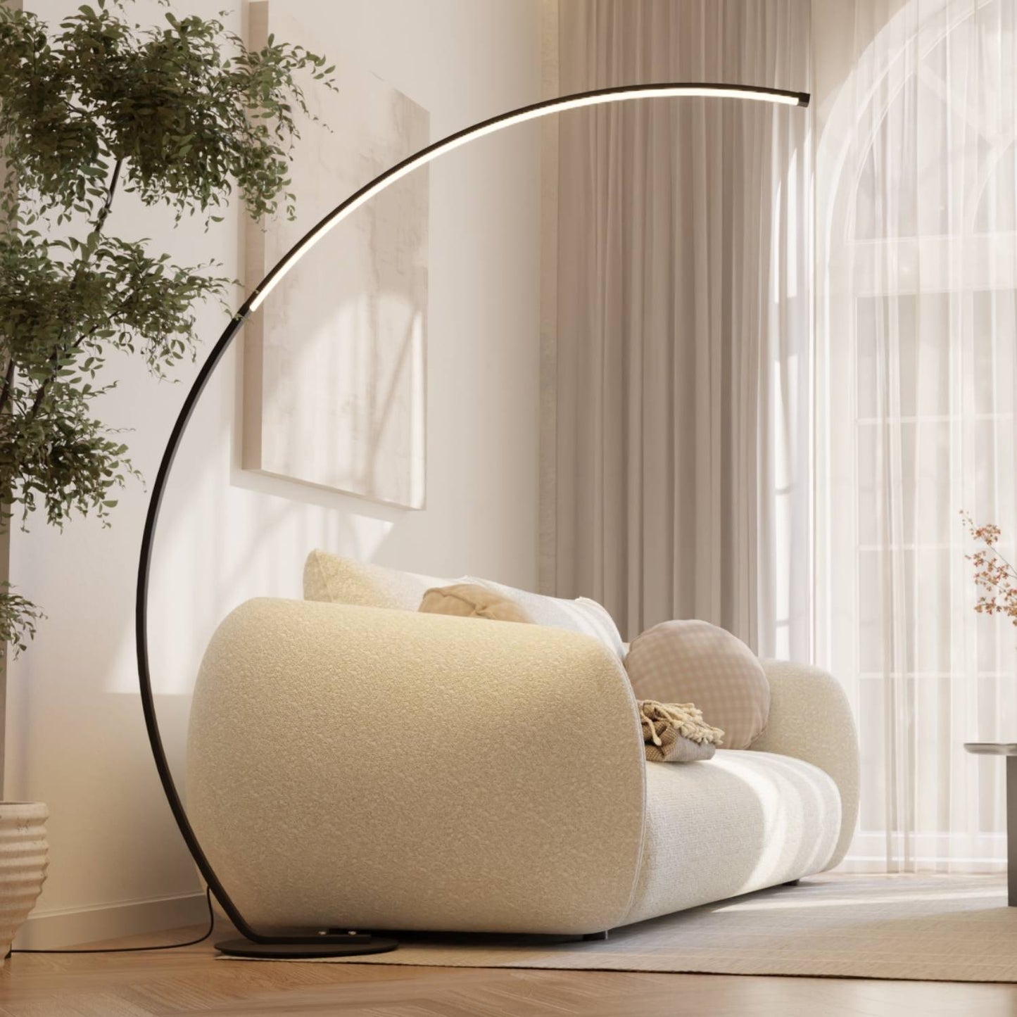 Vireon Booglamp – Minimalistische Design Vloerlamp voor Woonkamer & Leeshoek