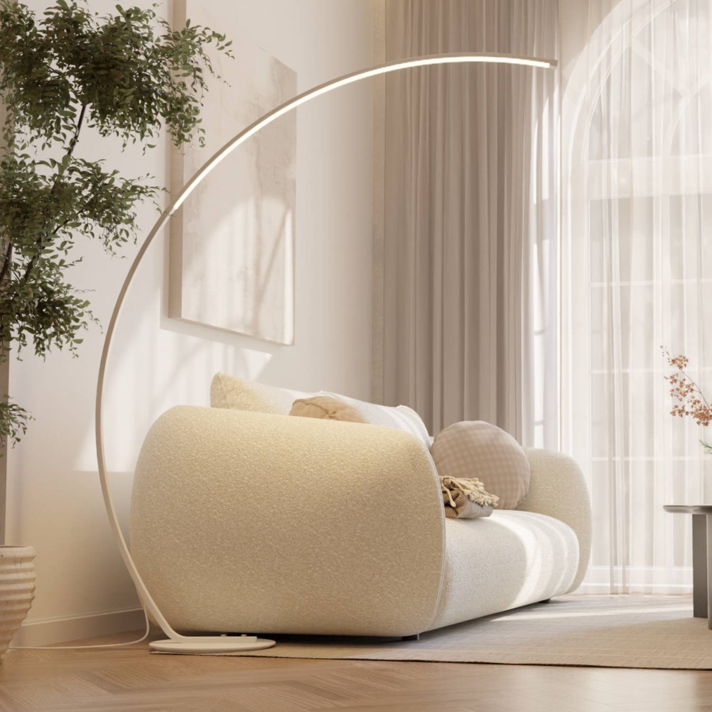 Vireon Booglamp – Minimalistische Design Vloerlamp voor Woonkamer & Leeshoek