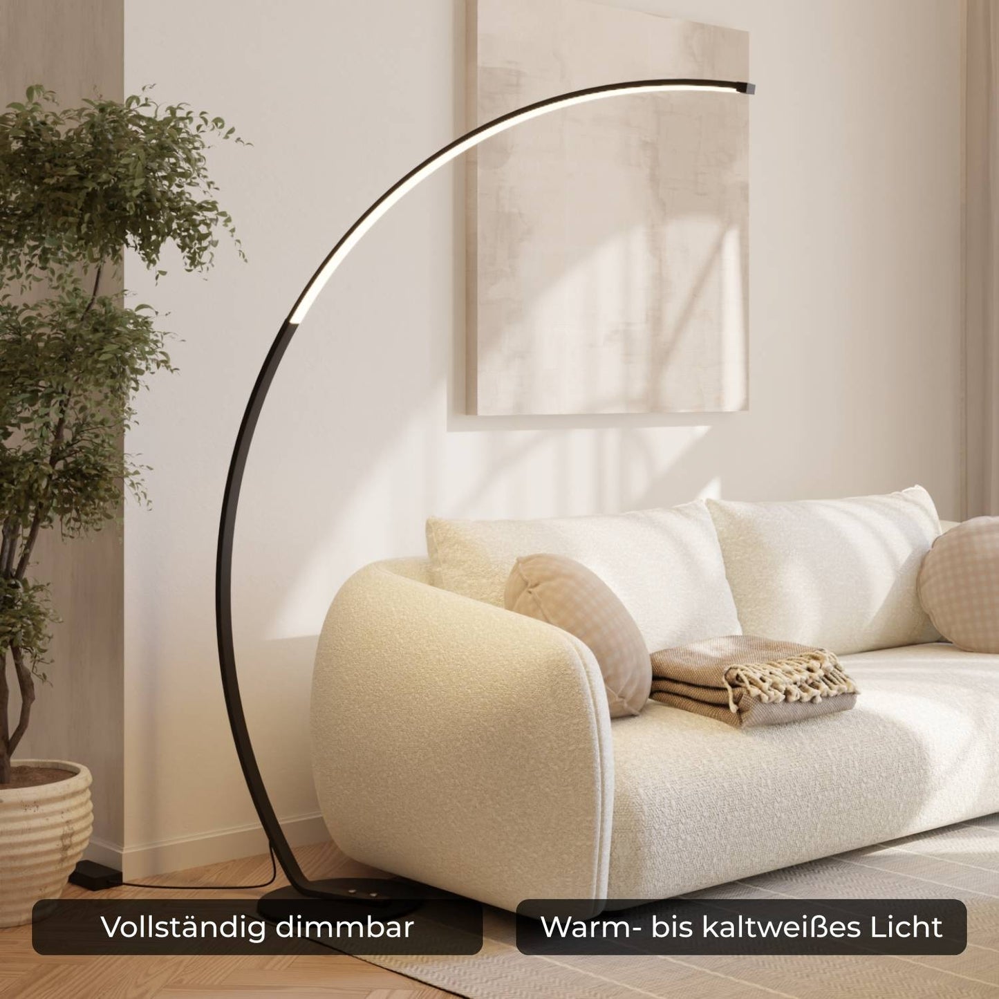 Vireon Booglamp – Minimalistische Design Vloerlamp voor Woonkamer & Leeshoek