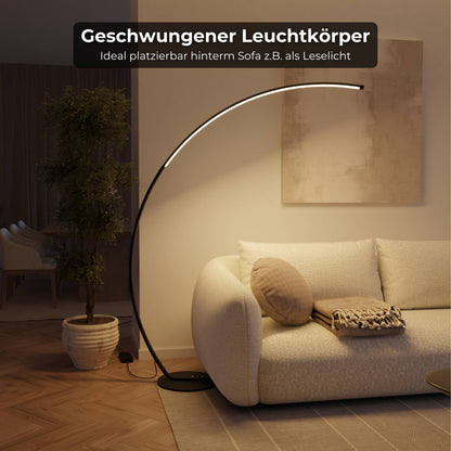 Vireon Booglamp – Minimalistische Design Vloerlamp voor Woonkamer & Leeshoek